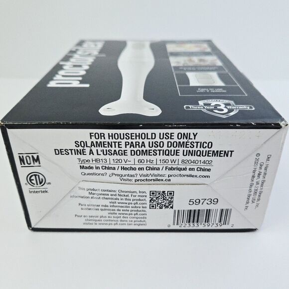 Proctor Silex Electric Immersion Hand Blender Dual Speed Dishwasher Safe - Picture 9 of 10